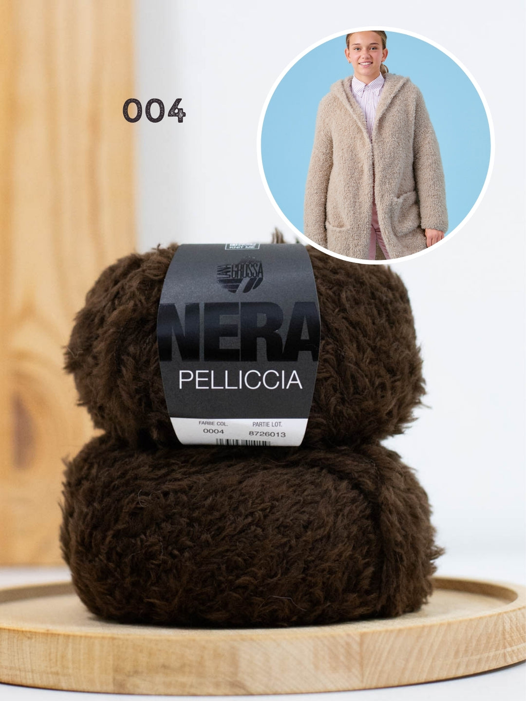 Breipakket Pelliccia mantel met capuchon