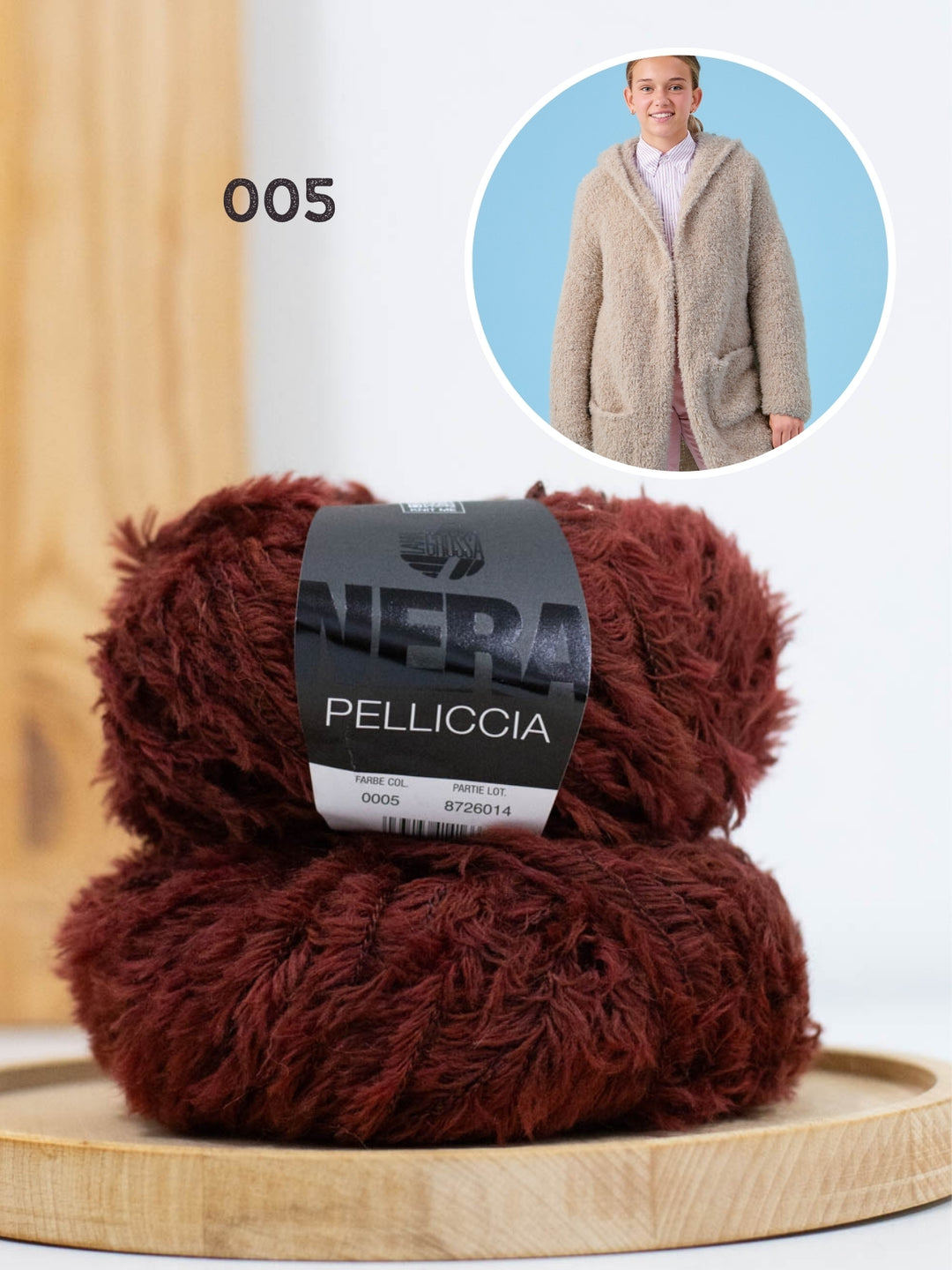 Breipakket Pelliccia mantel met capuchon
