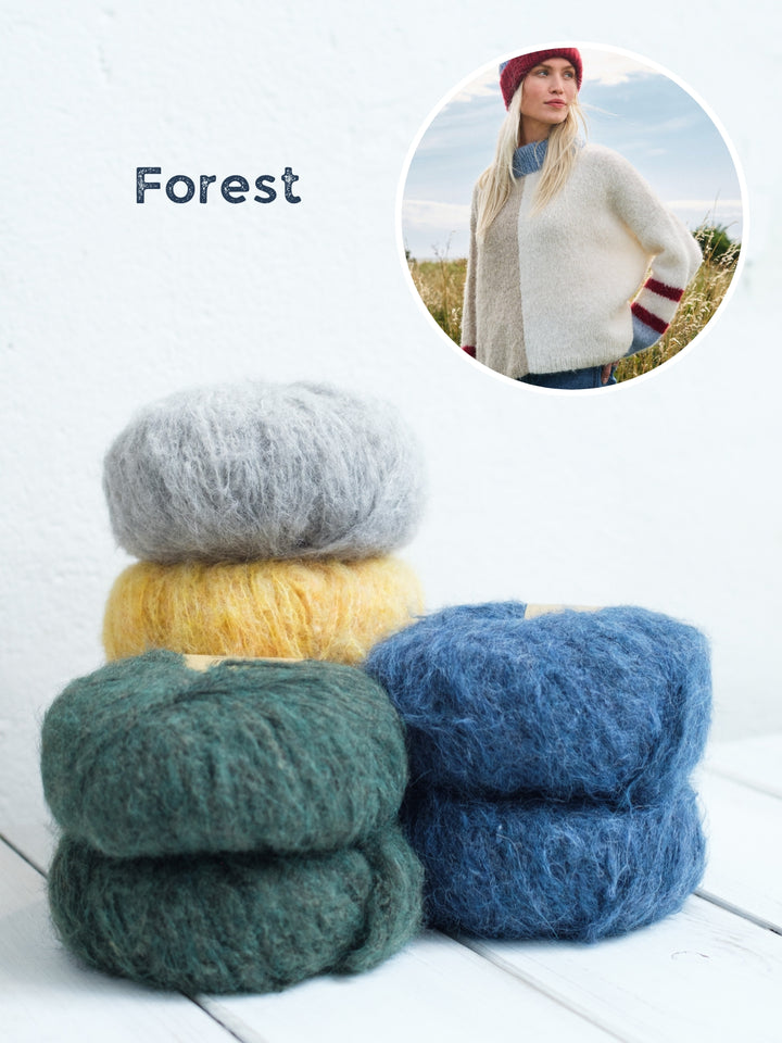 Breipakket Natural Alpaca Lungo colorblock trui