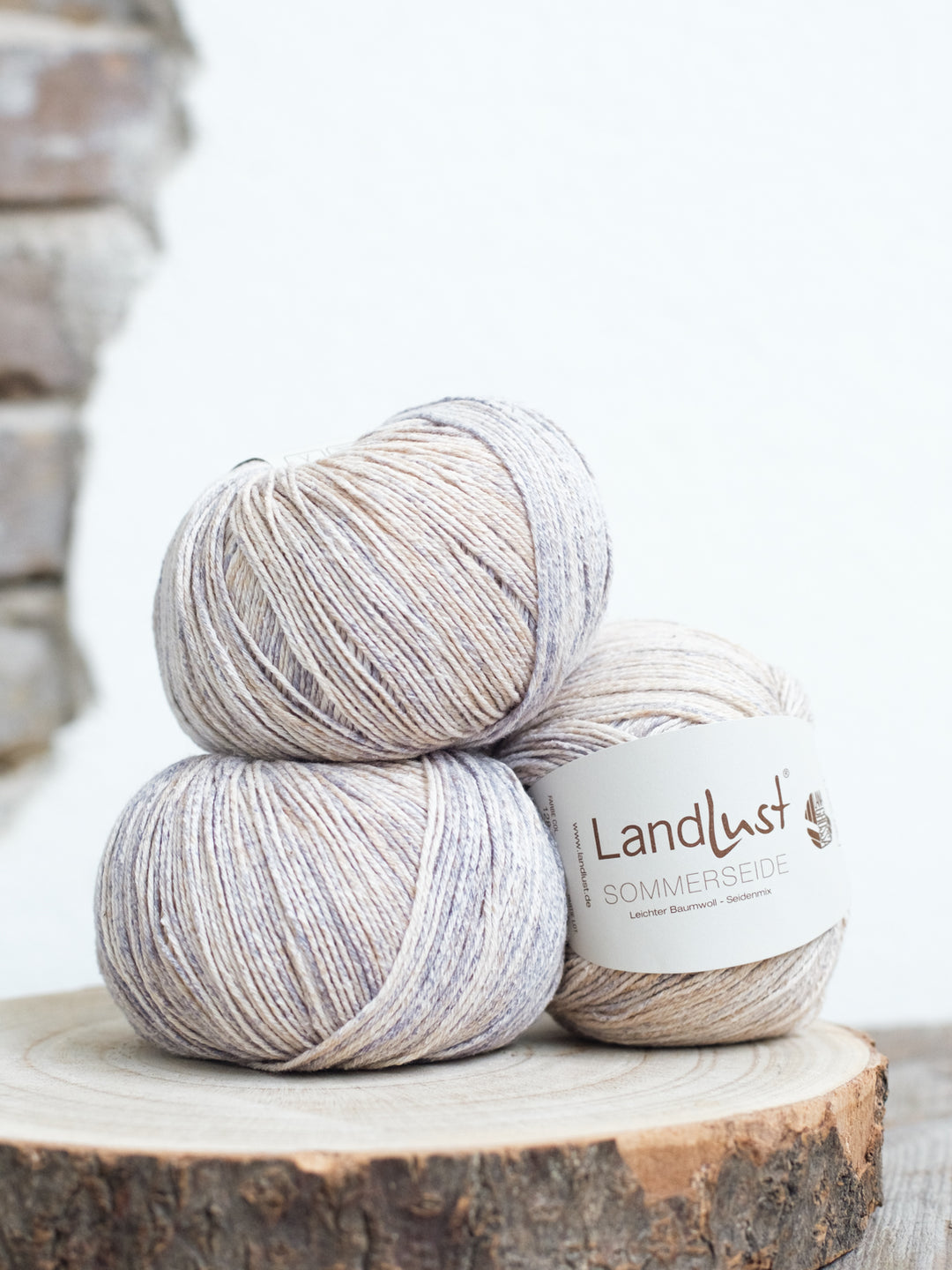 Landlust Sommerseide 128 Zand / Blauw