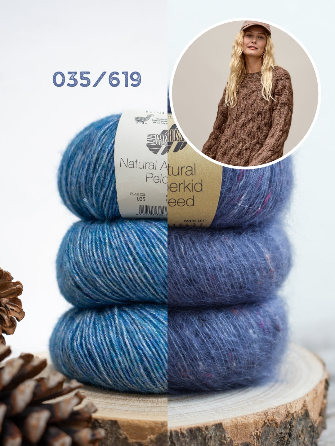 Breipakket Natural Alpaca Pelo Superkid Tweed kabeltrui