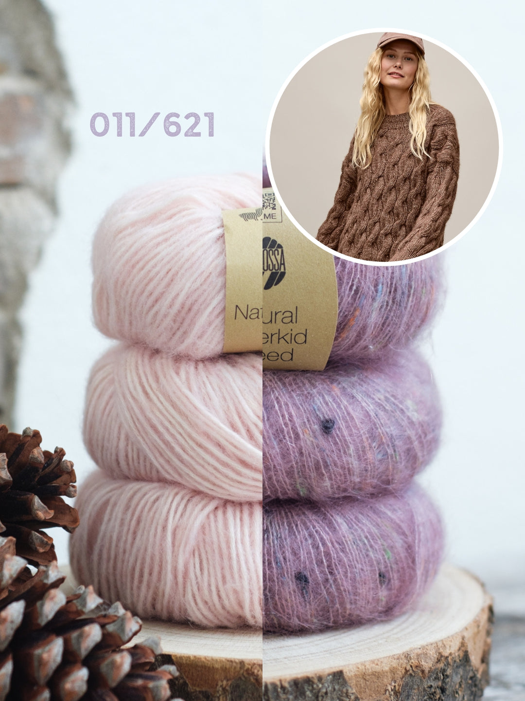 Breipakket Natural Alpaca Pelo Superkid Tweed kabeltrui