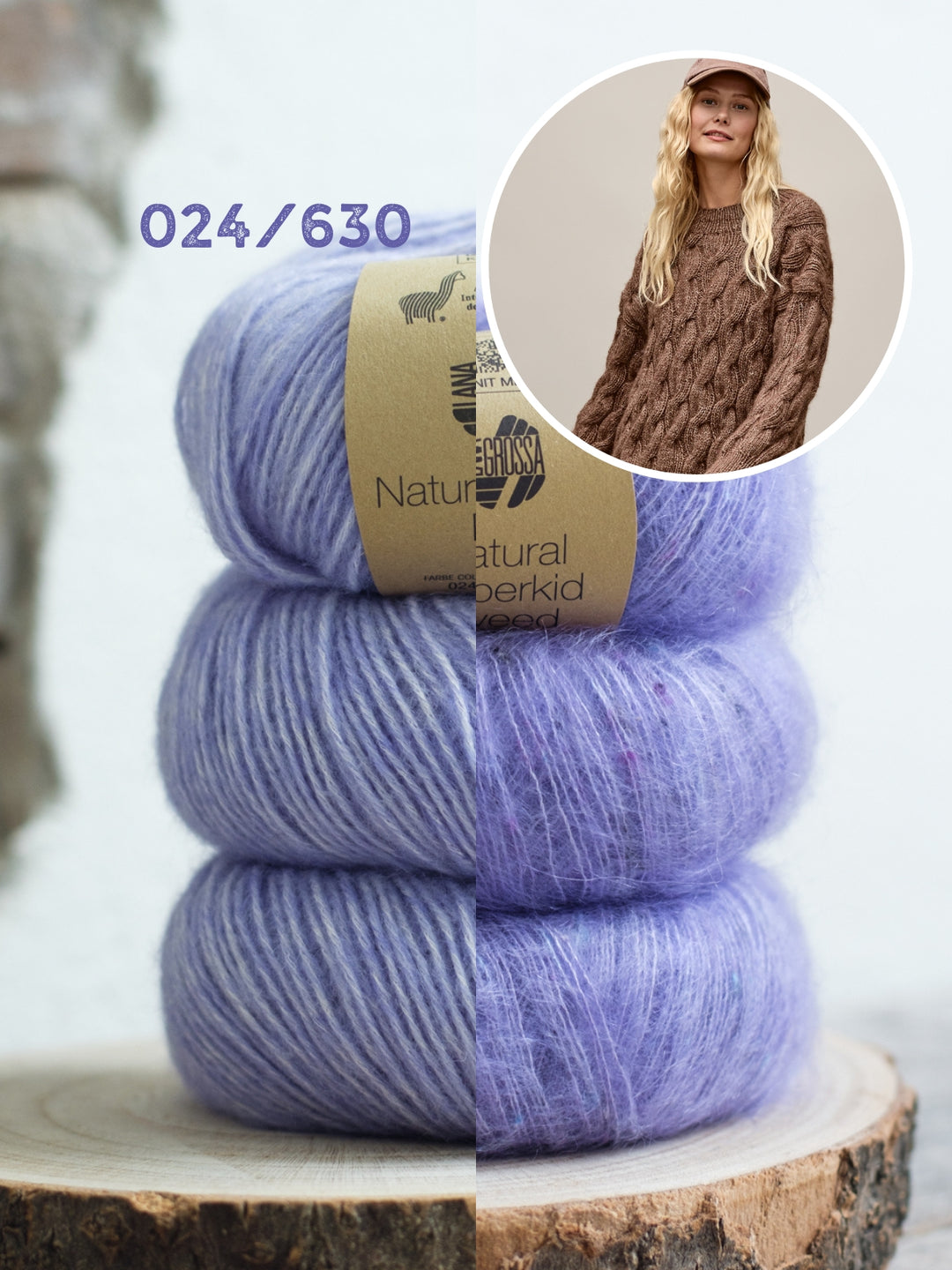 Breipakket Natural Alpaca Pelo Superkid Tweed kabeltrui