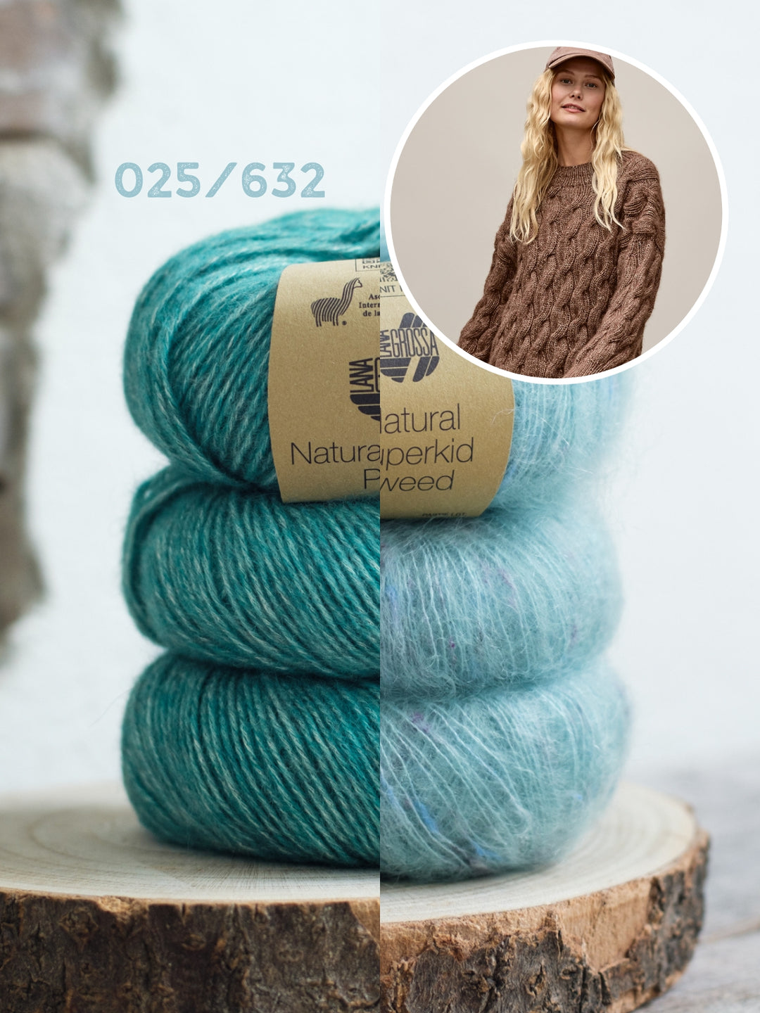 Breipakket Natural Alpaca Pelo Superkid Tweed kabeltrui