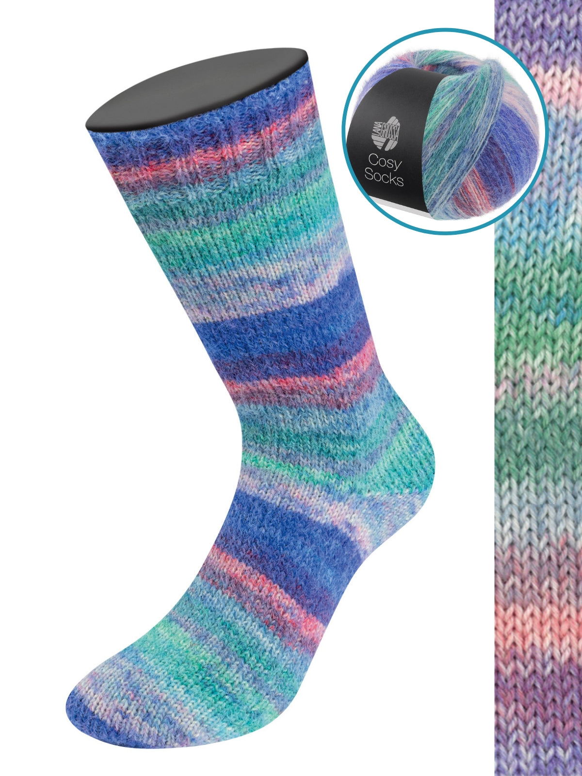 Cosy Socks Dream 252 Blauwpaars/Roze/Licht-/Hemelblauw/Jade/Turkoois/Lichtrood/Roodpaars
