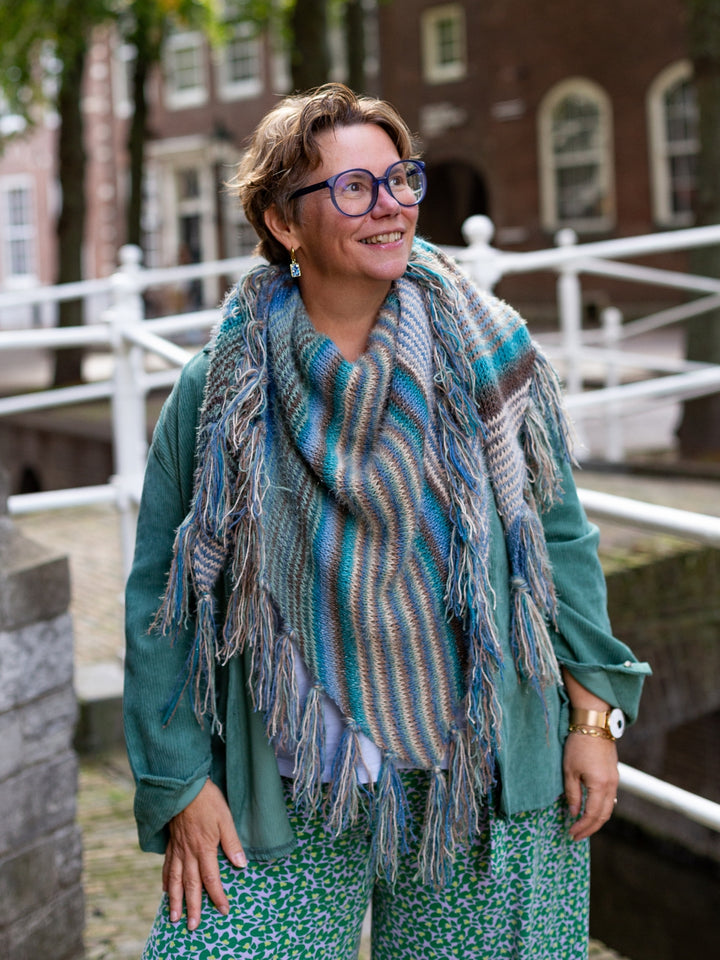 Tunisch haakpakket Over The Rainbow stola