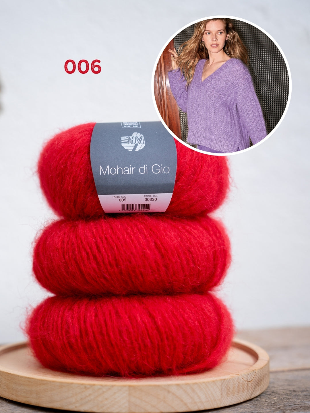 Breipakket Mohair di Gio trui met v-hals