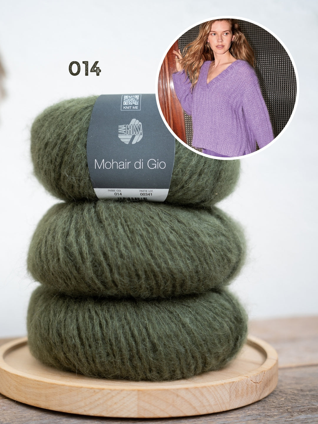 Breipakket Mohair di Gio trui met v-hals