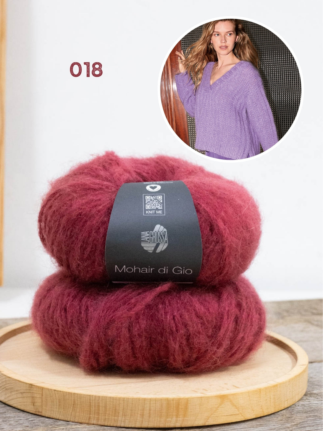 Breipakket Mohair di Gio trui met v-hals