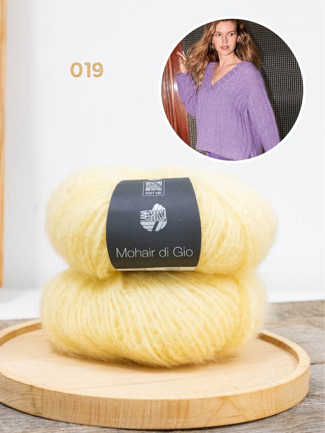 Breipakket Mohair di Gio trui met v-hals