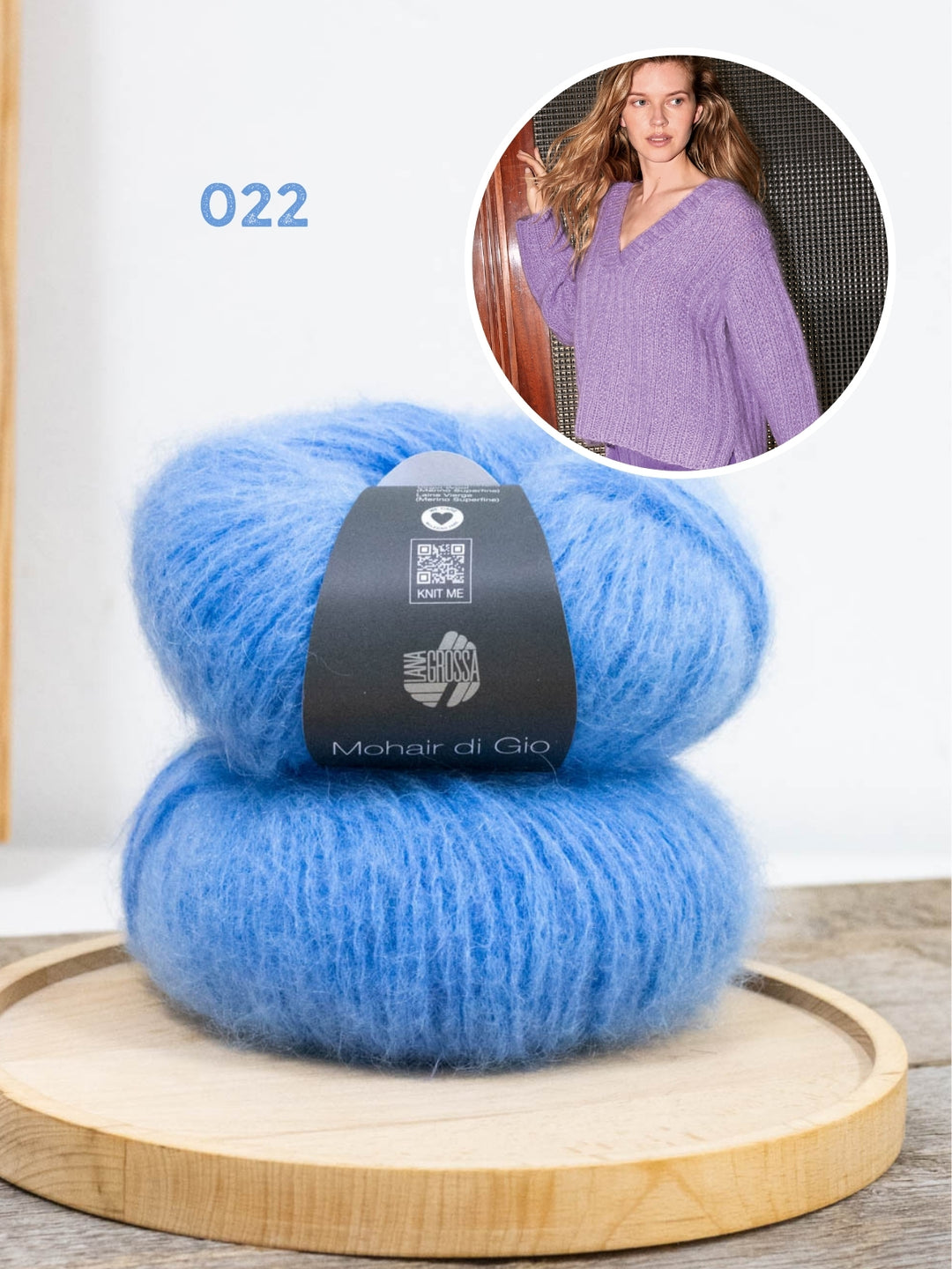 Breipakket Mohair di Gio trui met v-hals