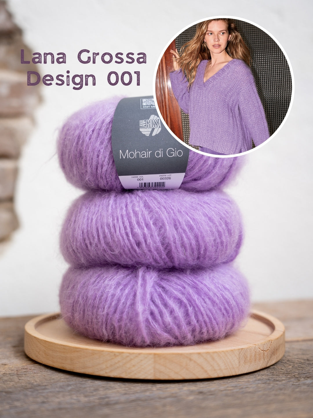 Breipakket Mohair di Gio trui met v-hals