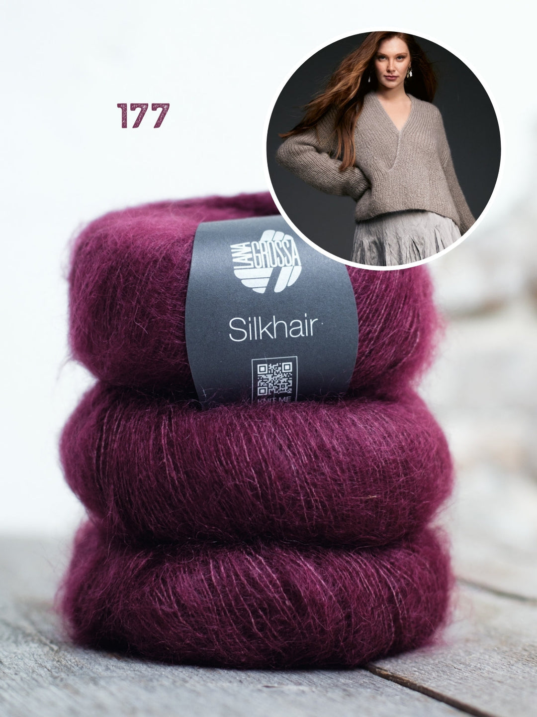 Breipakket Silkhair trui met v-hals