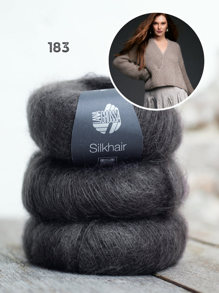 Breipakket Silkhair trui met v-hals