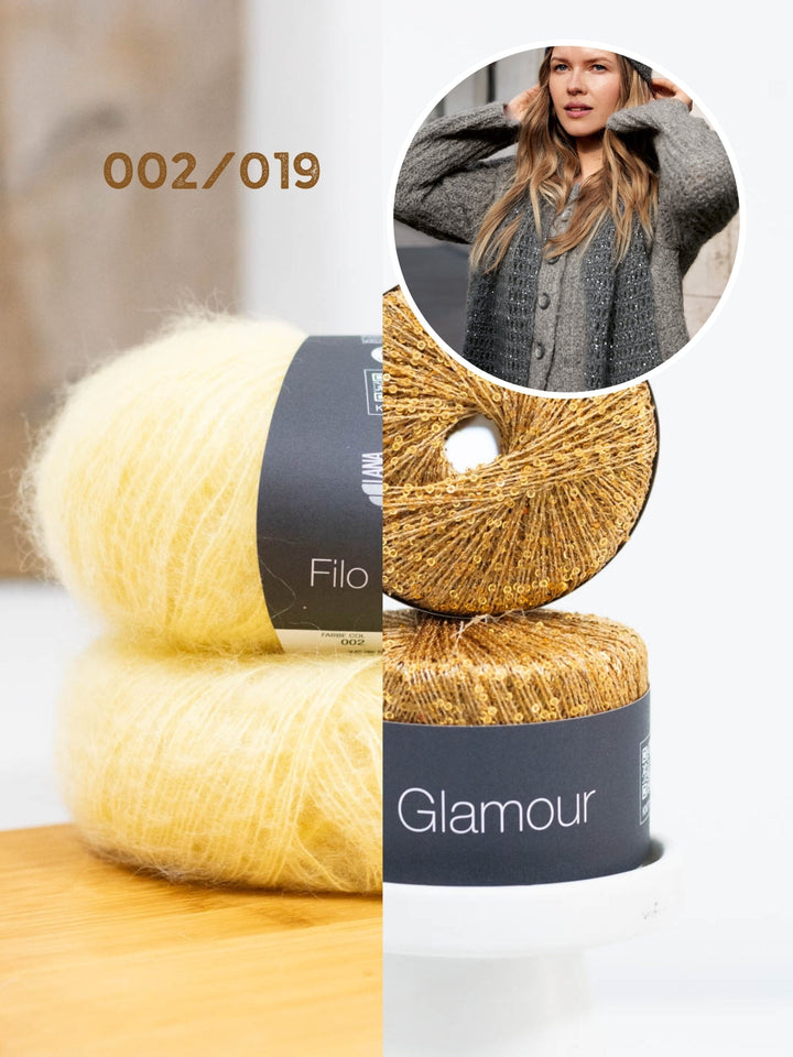Haakpakket Filo di Gio Glamour sjaal