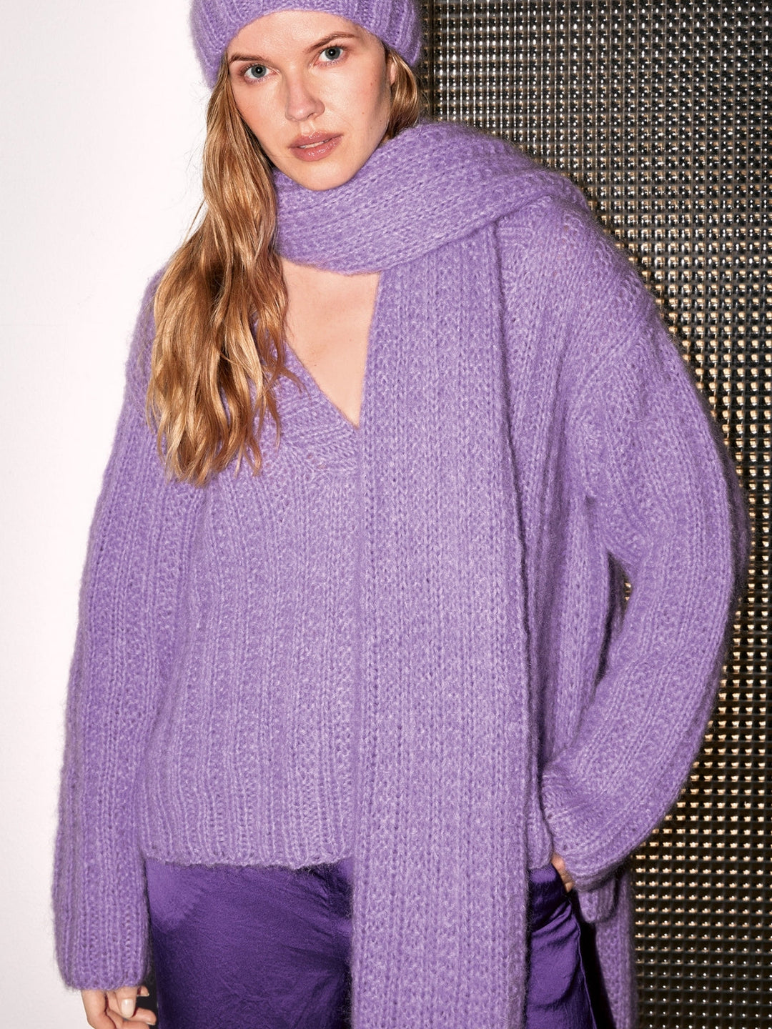 Breipakket Mohair di Gio trui met v-hals