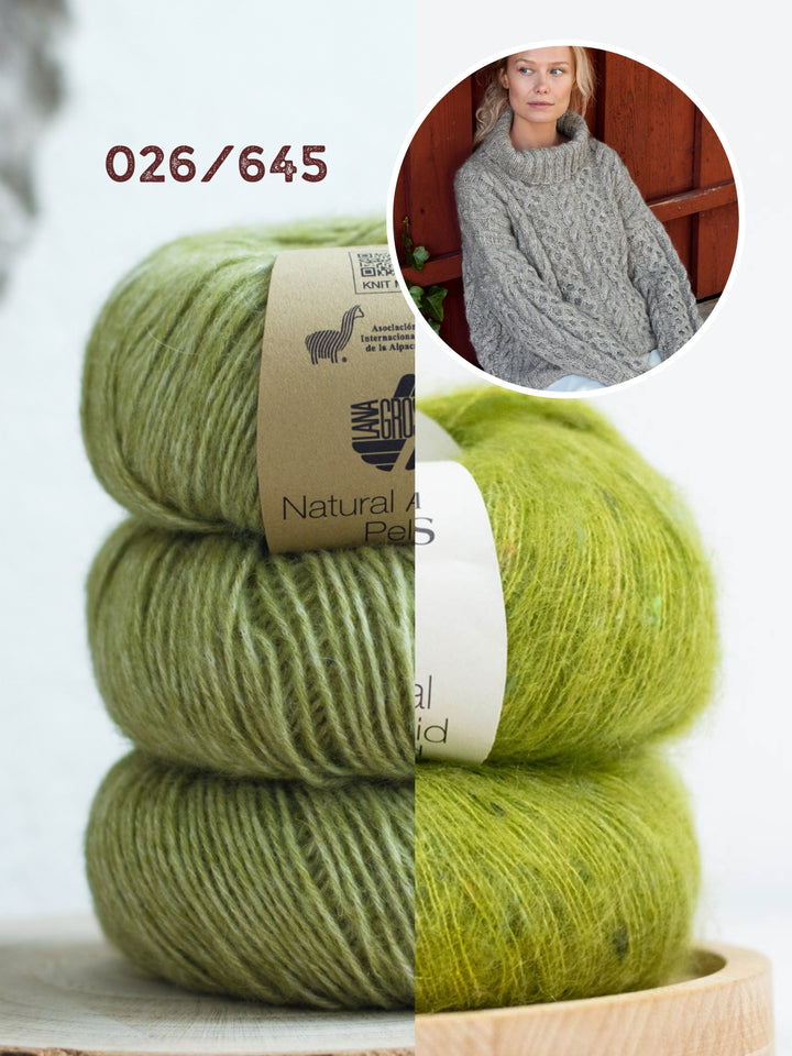 Breipakket Natural Alpaca Pelo &amp; Natural Superkid Tweed coltrui