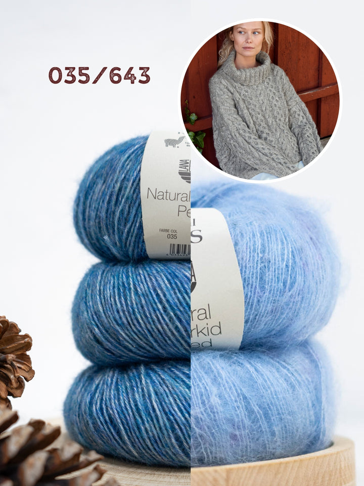 Breipakket Natural Alpaca Pelo &amp; Natural Superkid Tweed coltrui