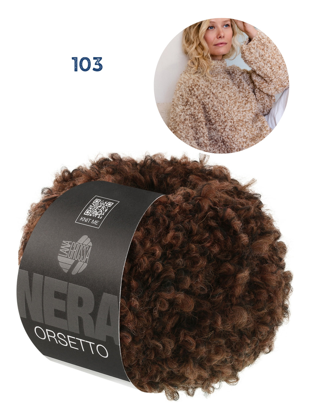 Breipakket Orsetto Mouliné trui in half patent