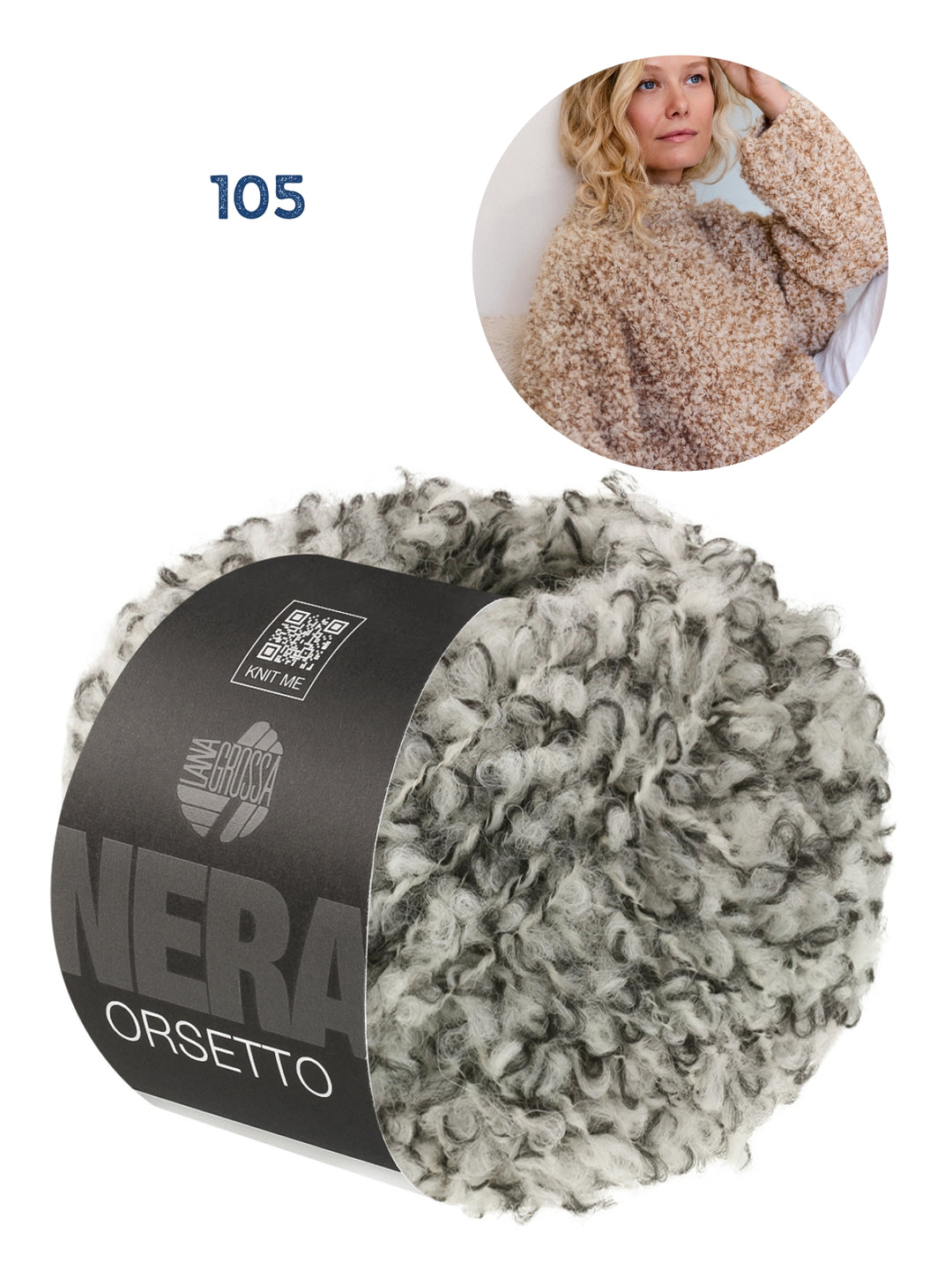 Breipakket Orsetto Mouliné trui in half patent