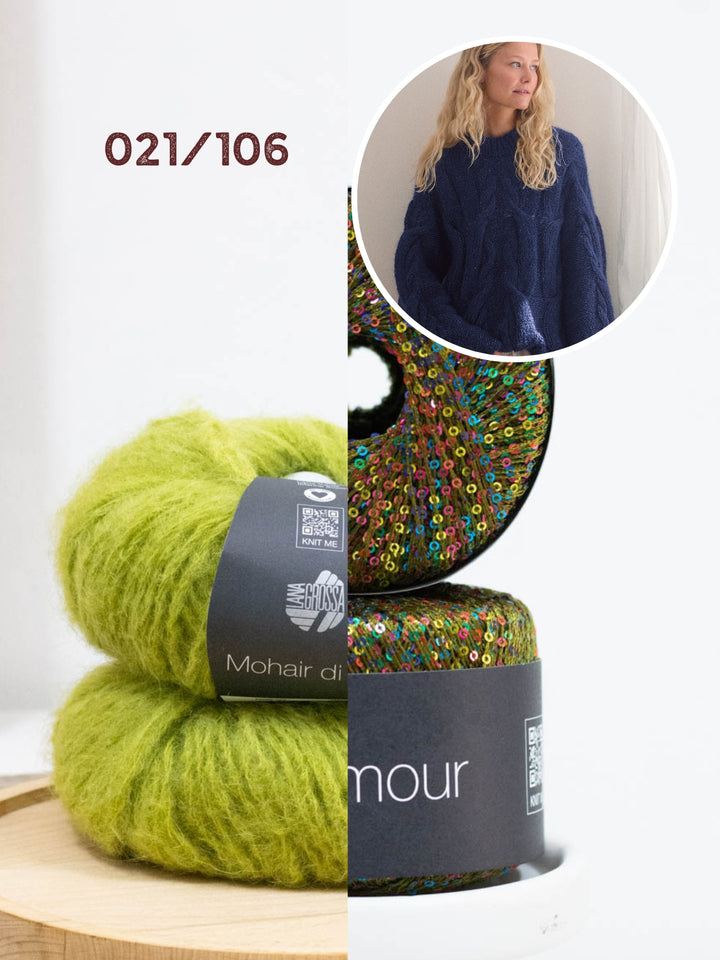 Breipakket Mohair di Gio &amp; Glamour kabeltrui in A-lijn