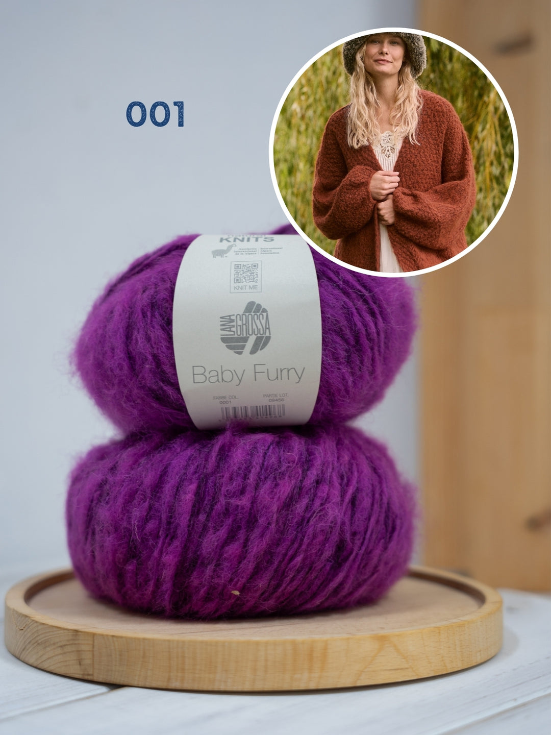 Breipakket Baby Furry vest met ballonmouwen