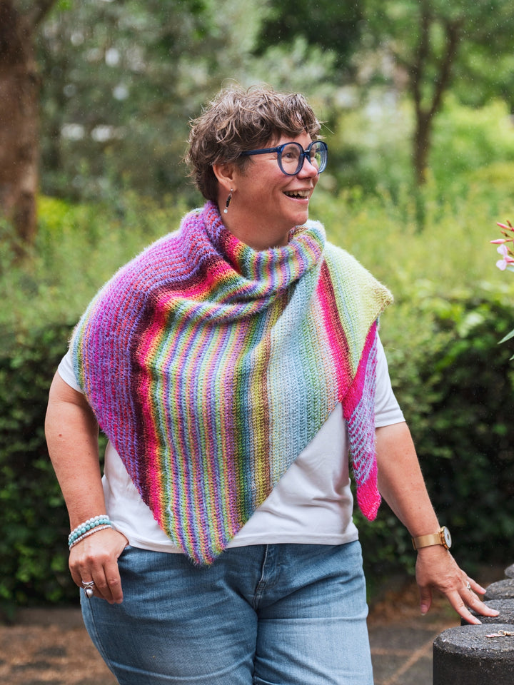 Tunisch haakpakket Over The Rainbow stola