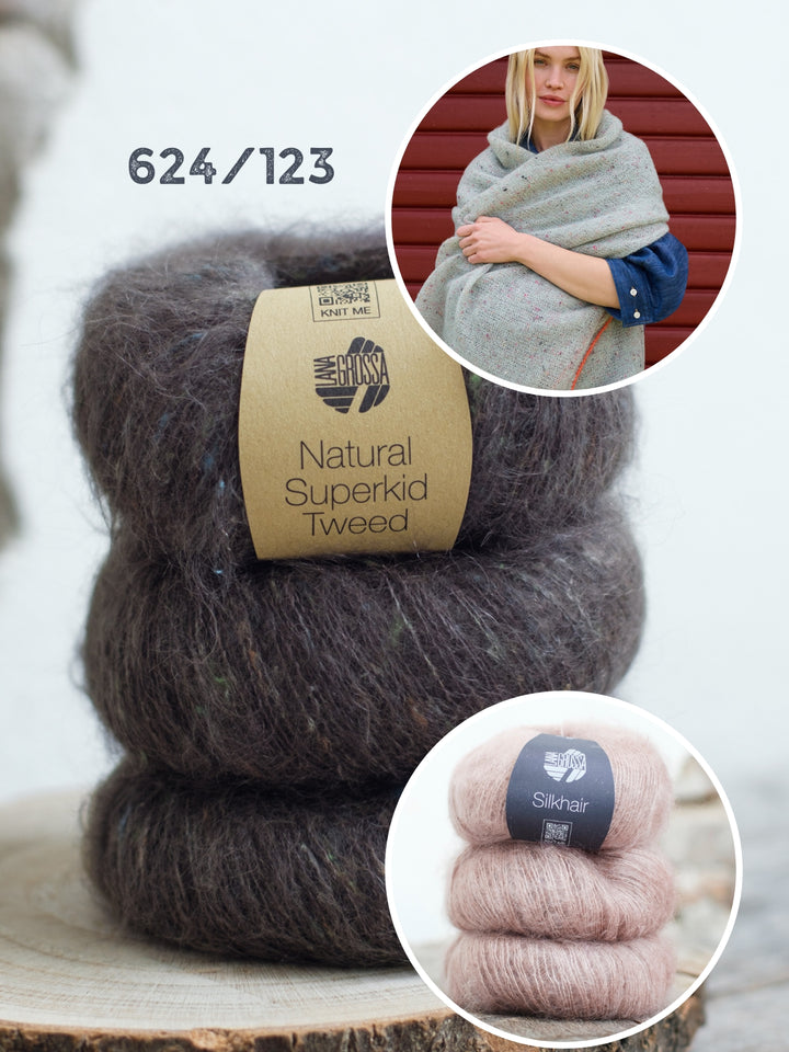 Breipakket Natural Superkid Tweed Silkhair stola