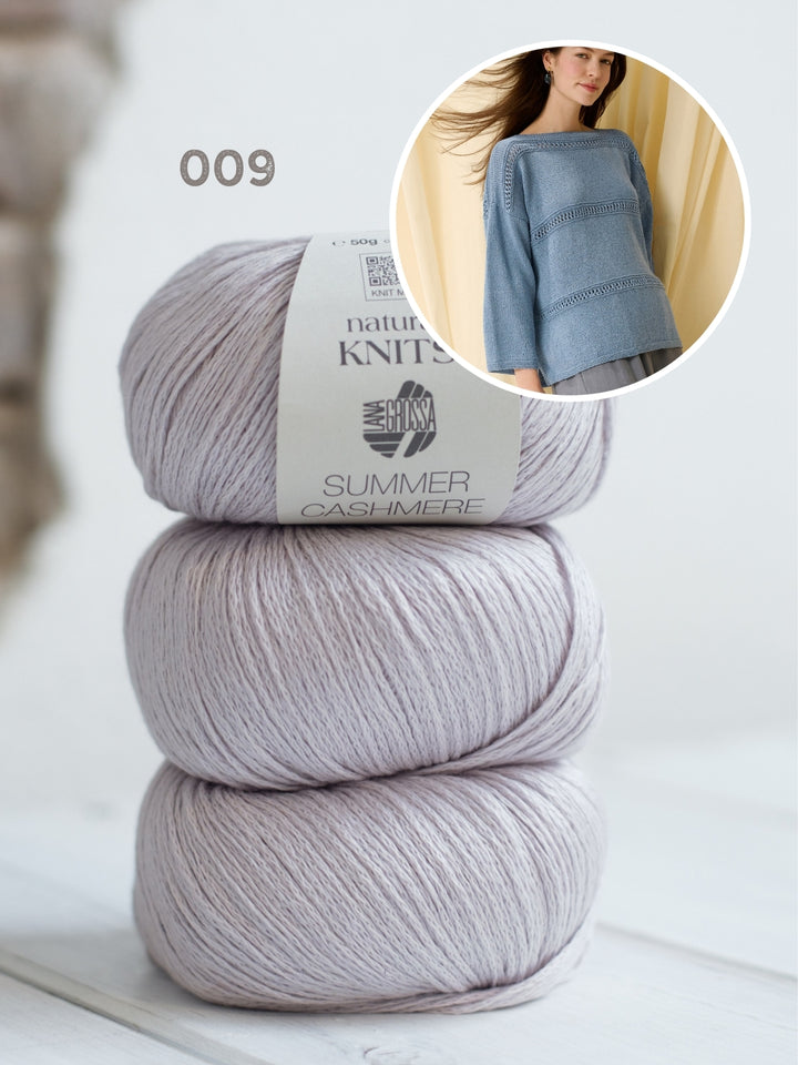 Breipakket Summer Cashmere trui met boothals