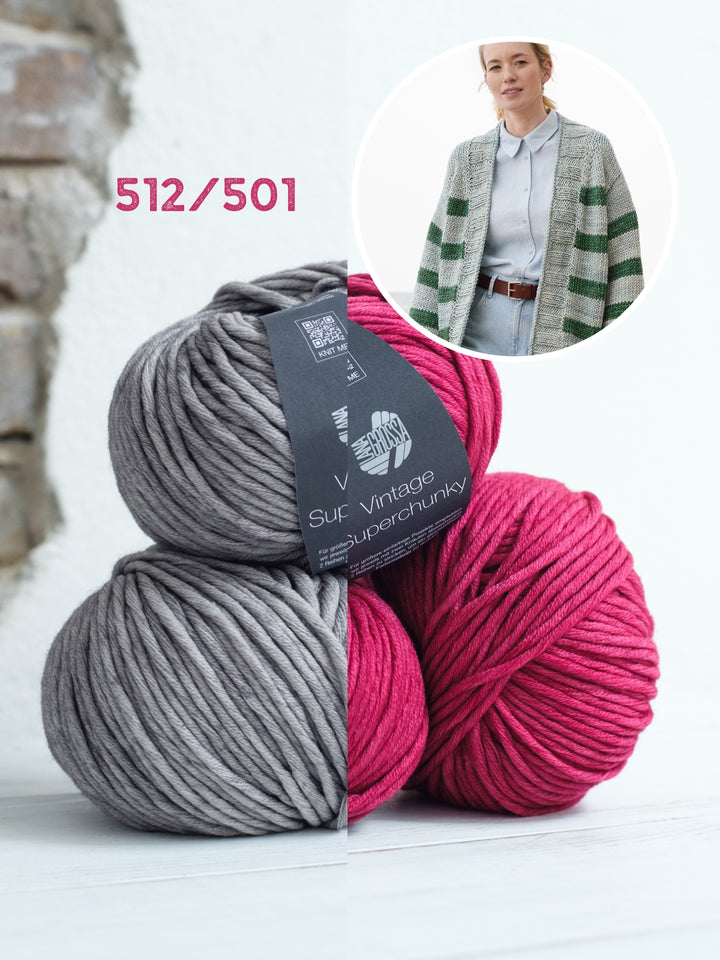Breipakket Vintage Superchunky top-down strepenvest