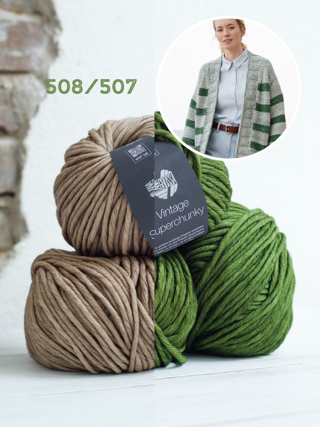 Breipakket Vintage Superchunky top-down strepenvest