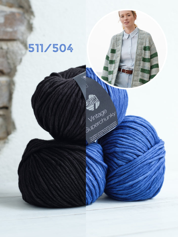 Breipakket Vintage Superchunky top-down strepenvest