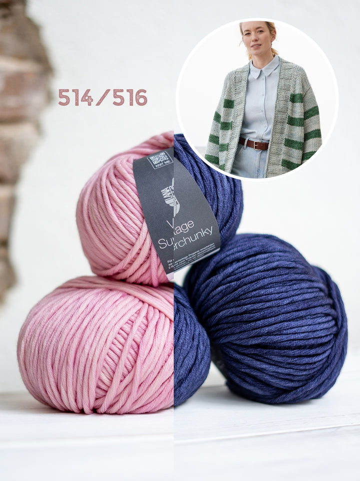 Breipakket Vintage Superchunky top-down strepenvest