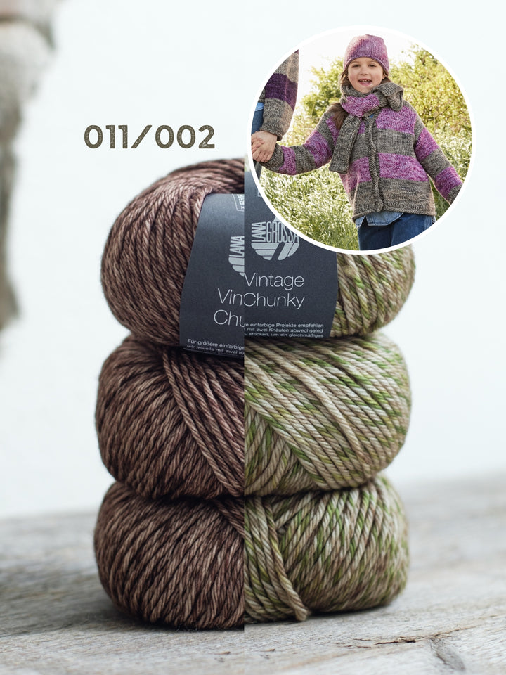 Breipakket Vintage Chunky strepensjaal - kids