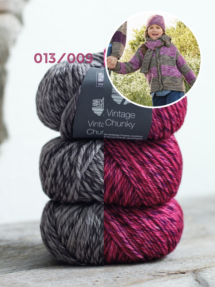 Breipakket Vintage Chunky strepensjaal - kids