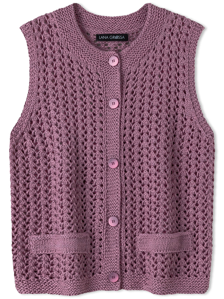 Breipakket Summer Cashmere gilet met ajourpatroon