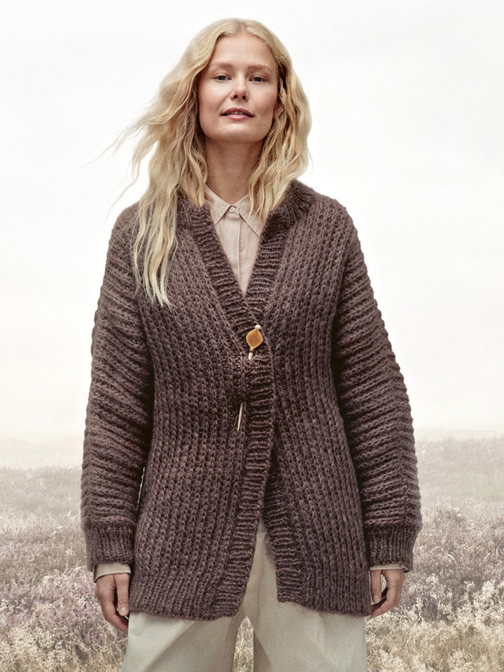 Breipakket Mohair Di Gio vest in halve patent - top-down
