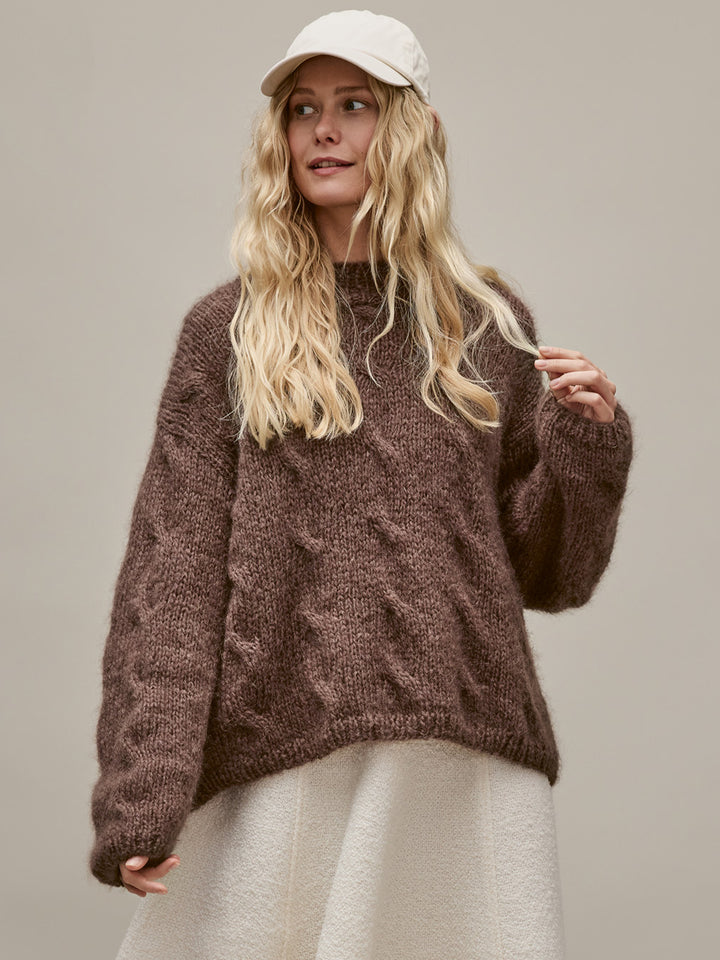 Breipakket Mohair Di Gio trui met kabels