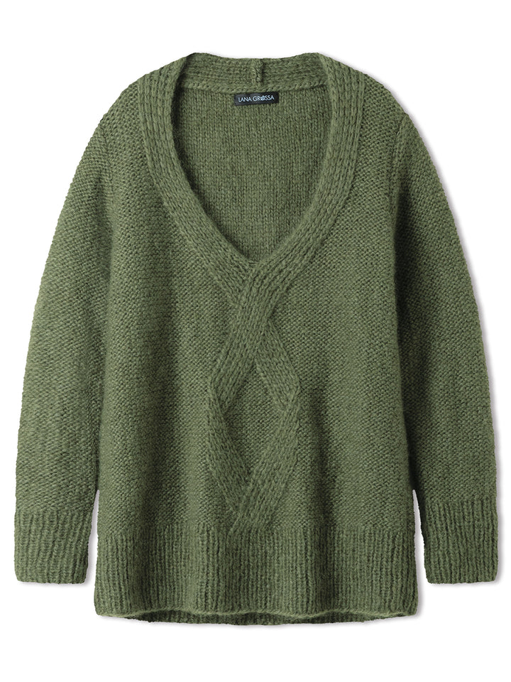 Breipakket Mohair Di Gio oversized v-hals trui