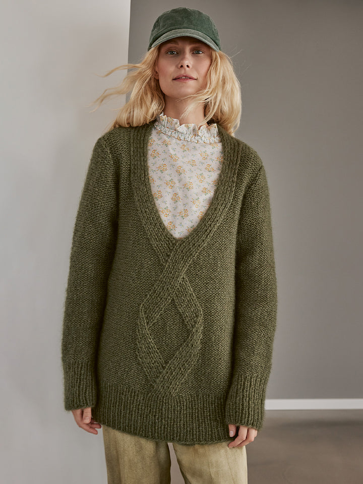 Breipakket Mohair Di Gio oversized v-hals trui