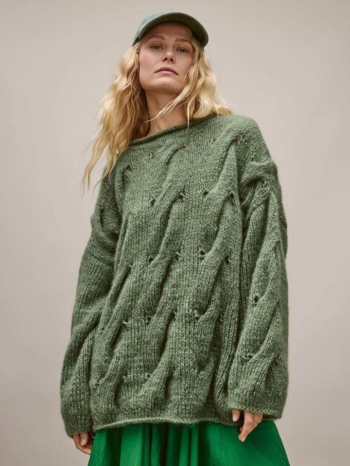 Breipakket Mohair Di Gio oversized kabeltrui