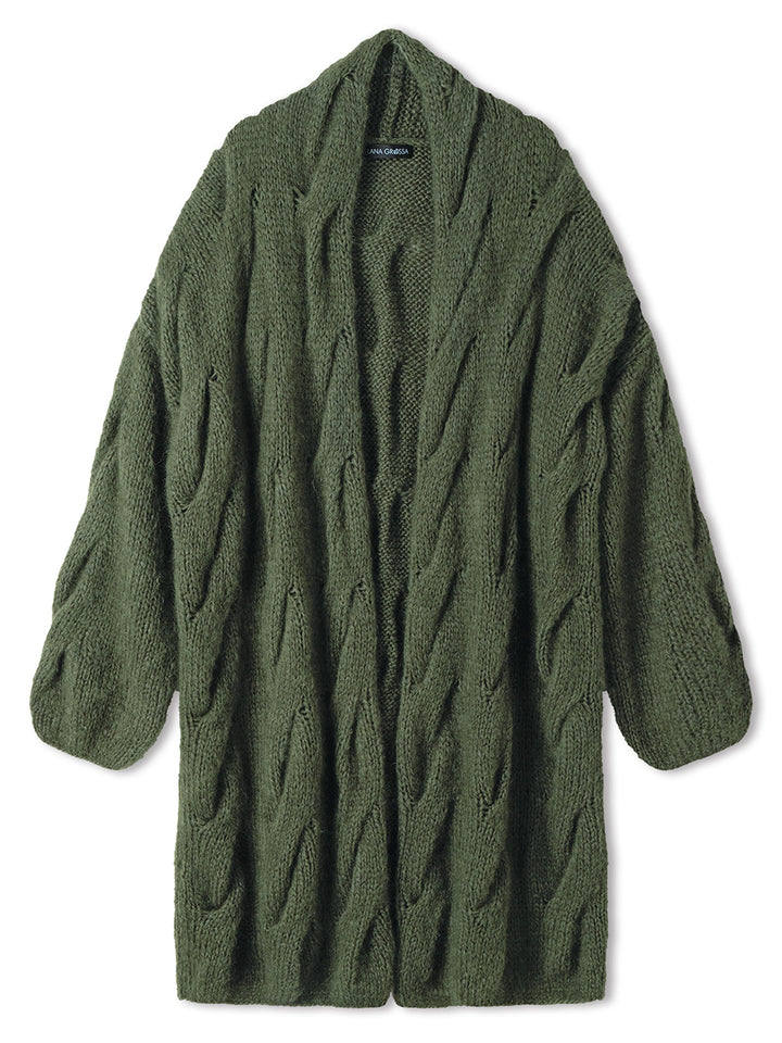 Breipakket Mohair Di Gio oversized vest met kabels