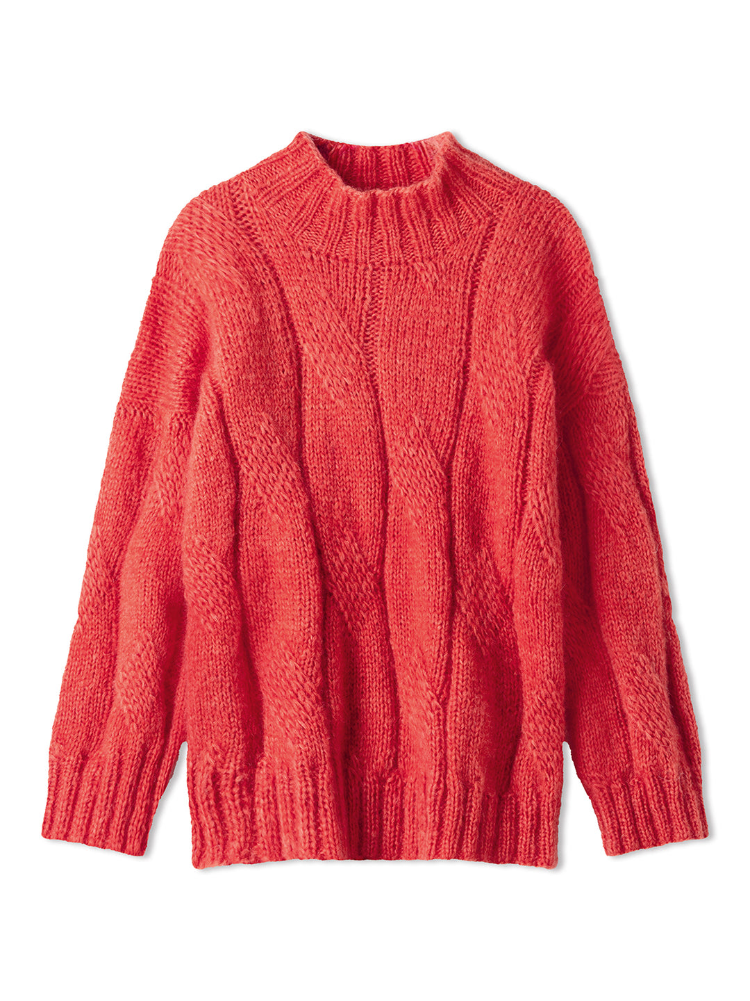 Breipakket Mohair Di Gio oversized trui met kabels - top-down