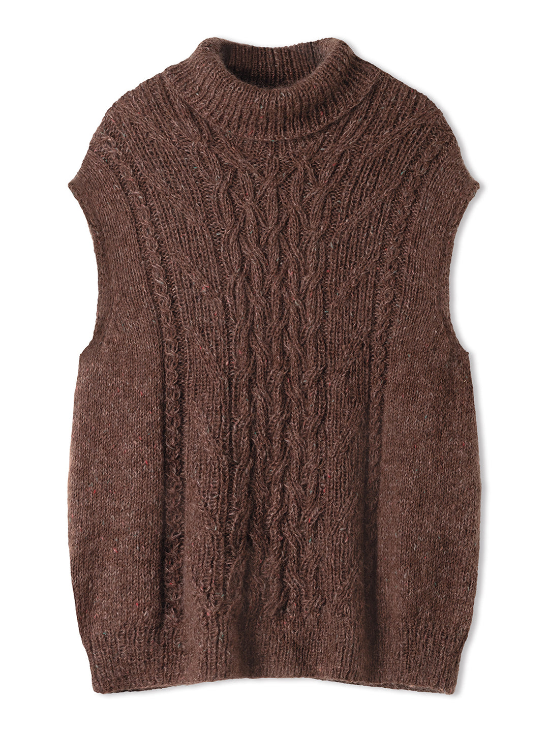 Breipakket Ecopuno Natural Superkid Tweed spencer met kabels
