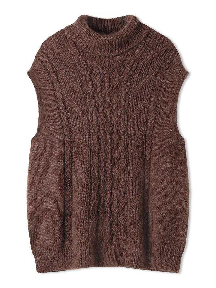 Breipakket Ecopuno Natural Superkid Tweed spencer met kabels