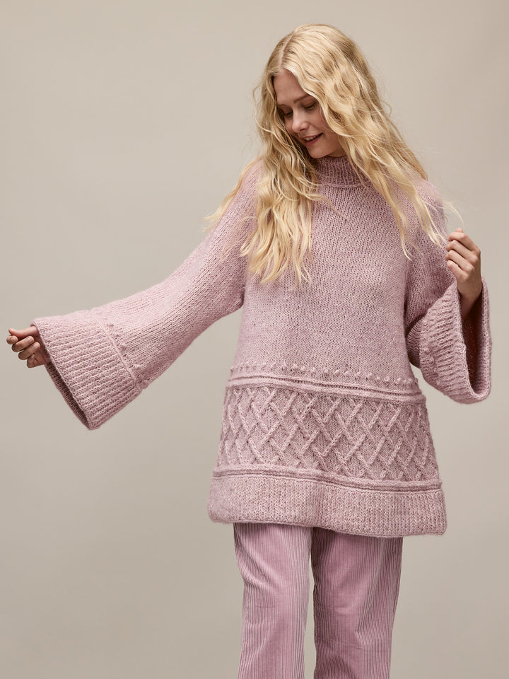 Breipakket Natural Alpaca Pelo lange trui - top-down