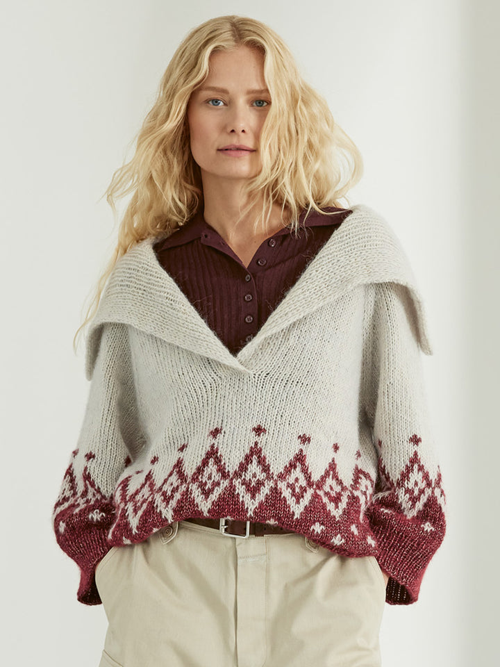 Breipakket Natural Alpaca Pelo Glamour raglantrui - top-down