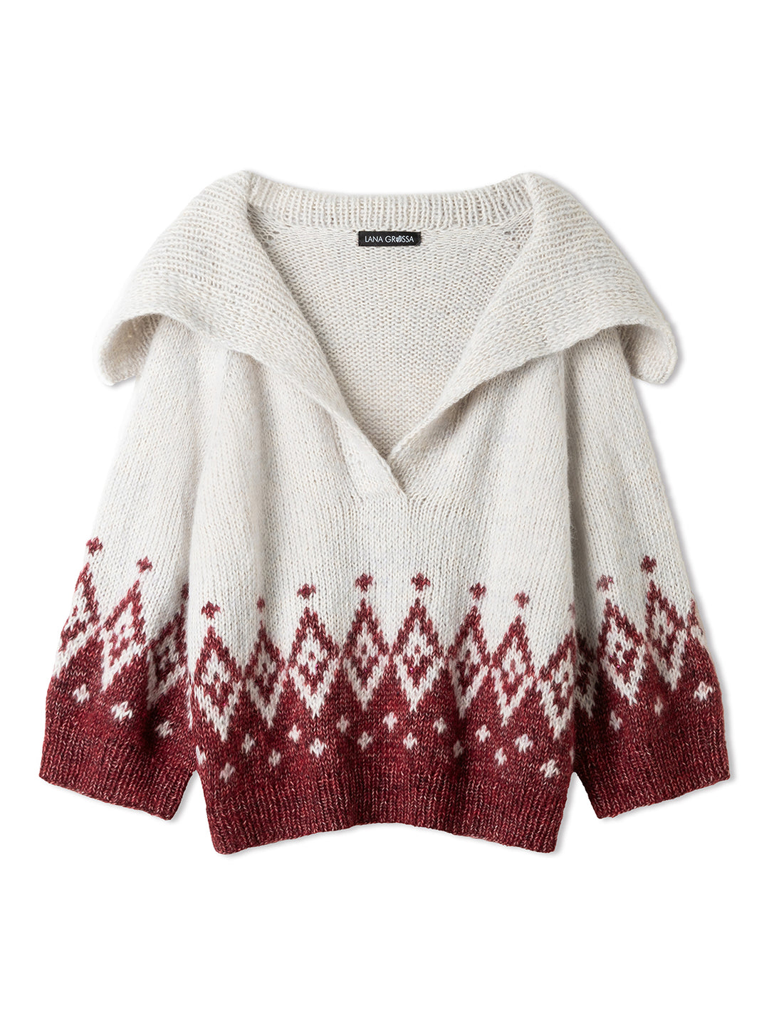 Breipakket Natural Alpaca Pelo Glamour raglantrui - top-down