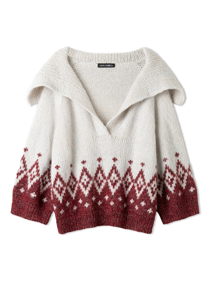 Breipakket Natural Alpaca Pelo Glamour raglantrui - top-down