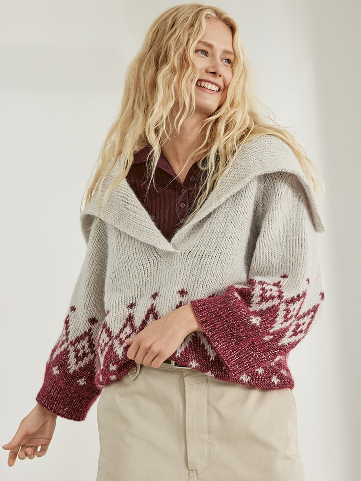Breipakket Natural Alpaca Pelo Glamour raglantrui - top-down